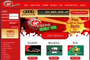 Virgin Casino Lobby Screenshot