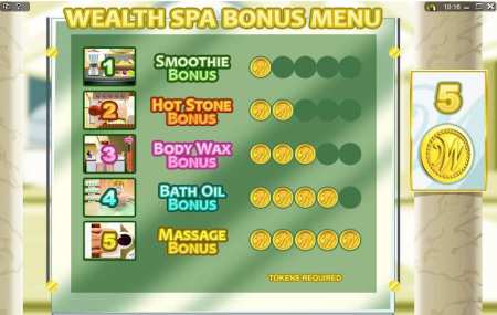 Wealth Spa Bonus Screen